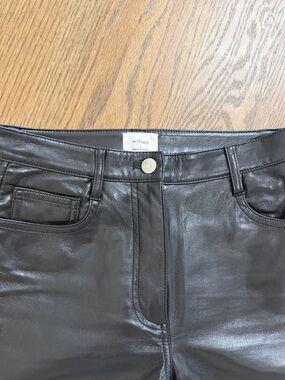 Wilfred Black Faux Leather Straight Pants